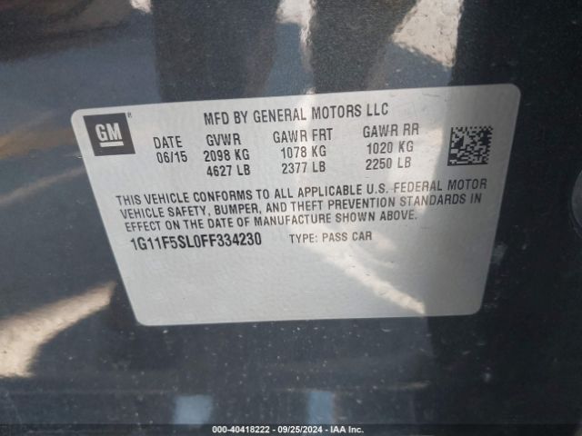 1G11F5SL0FF334230 Chevrolet Malibu 1lz