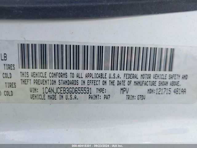 1C4NJCEB3GD655531 Jeep Compass Latitude