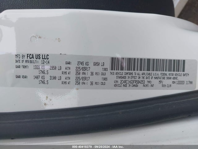 2C4RC1HG3FR584253 Chrysler Town & Country S