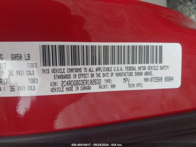 2C4RDGBG3ER102632 Dodge Grand Caravan American Value Pkg