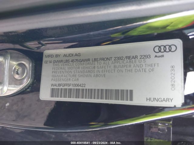 WAUBFGFF5F1006422 Audi A3 2.0t Premium