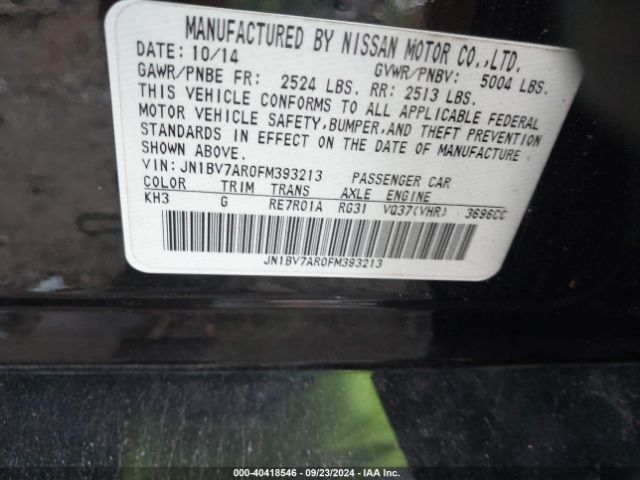 JN1BV7AR0FM393213 Infiniti Q50 Premium