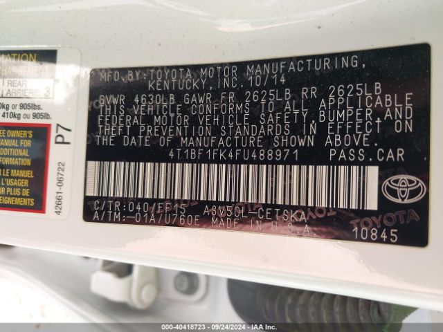 4T1BF1FK4FU488971 Toyota CAMRY SE
