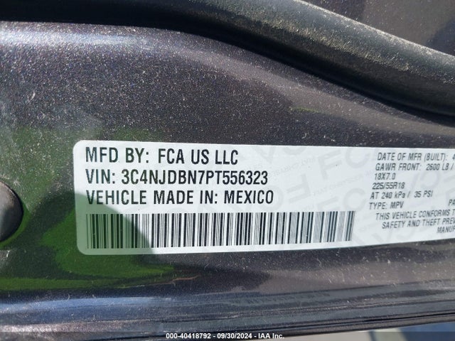 3C4NJDBN7PT556323 Jeep Compass Altitude 4x4