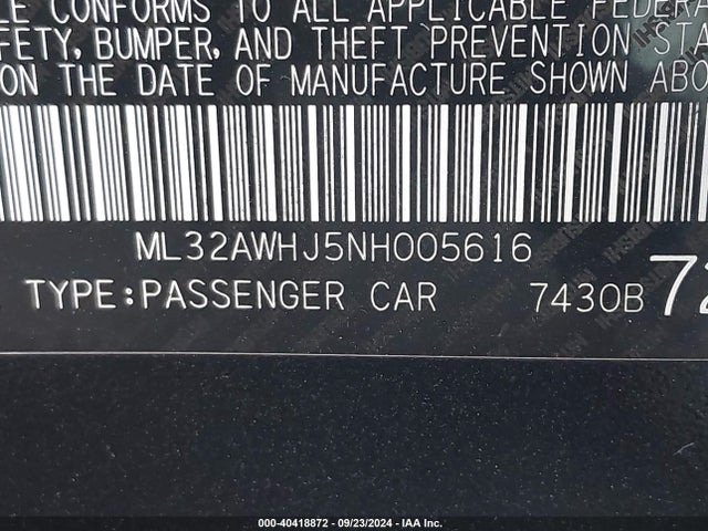 2022 MITSUBISHI MIRAGE ML32AWHJ5NH005616 Photo 8