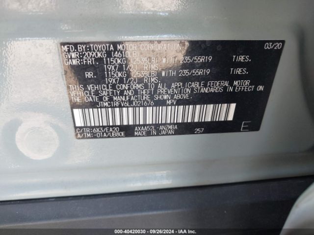 JTMC1RFV6LJ021676 Toyota Rav4 Xle Premium