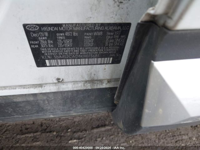 5NMS2CAD8KH075683 Hyundai Santa Fe Se