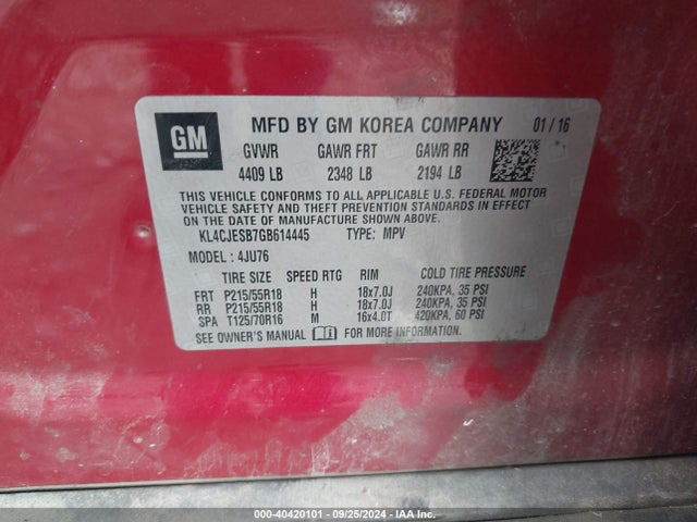 Buick Encore 2016 KL4CJESB7GB614445 Image 9