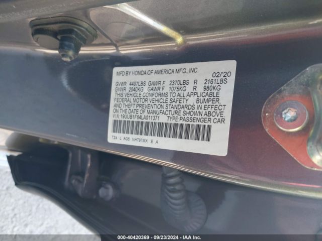 19UUB1F64LA011371 Acura Tlx A-spec/a-spec W/red Leather