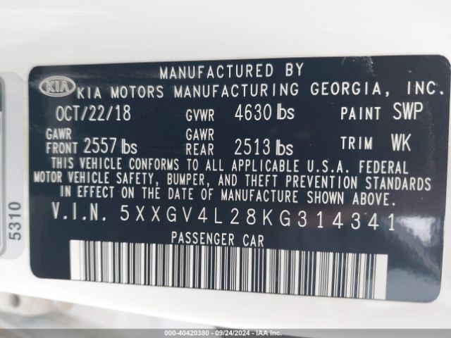 5XXGV4L28KG314341 KIA Optima Sx Turbo