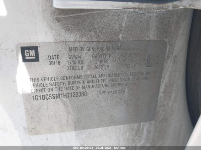 1G1BC5SM1H7123380 Chevrolet Cruze Ls Auto