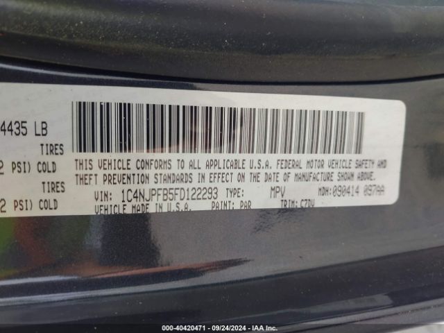 1C4NJPFB5FD122293 Jeep Patriot Latitude