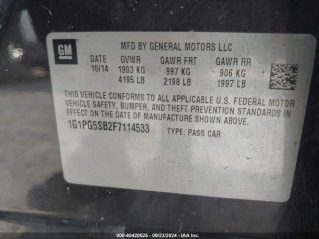 1G1PG5SB2F7114533 Chevrolet CRUZE LTZ