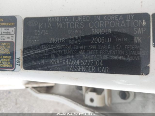 KNAFX4A69F5272104 KIA FORTE LX