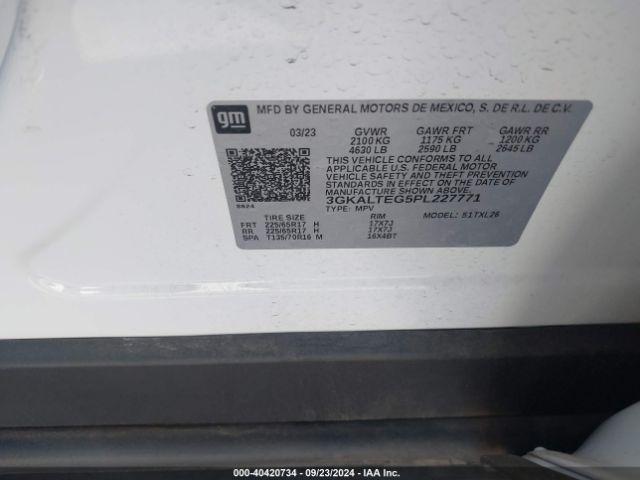 3GKALTEG5PL227771 GMC Terrain Awd Sle