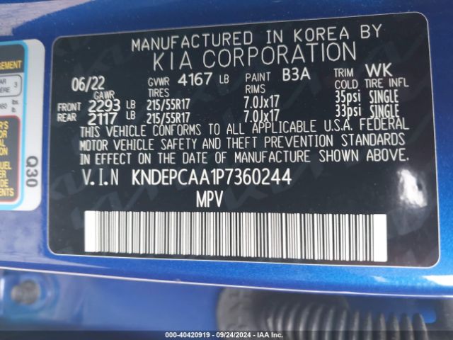 KNDEPCAA1P7360244 KIA Seltos Lx