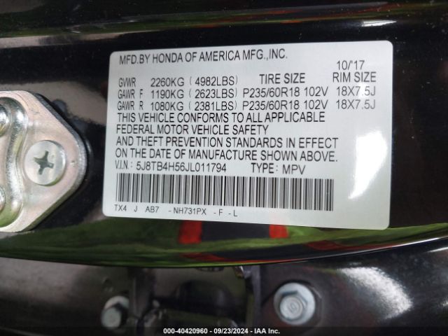5J8TB4H56JL011794 Acura Rdx Technology   Acurawatch Plus Packages/technology Package
