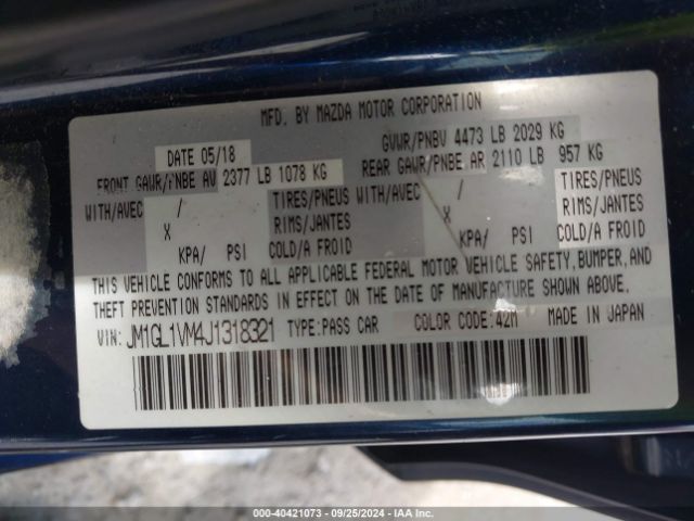JM1GL1VM4J1318321 Mazda Mazda6 Touring