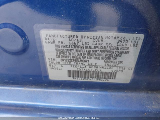 3N1CE2CP6EL390621 Nissan Versa Note S Plus
