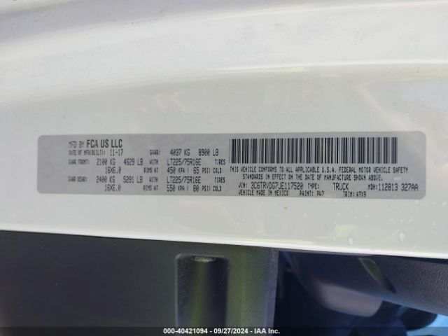 3C6TRVDG7JE117520 RAM Promaster 2500 High Roof 159 Wb
