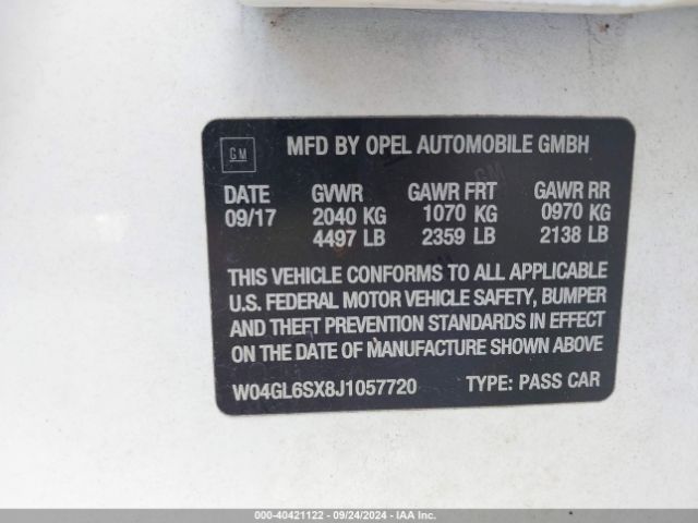 W04GL6SX8J1057720 Buick Regal Sportback Preferred