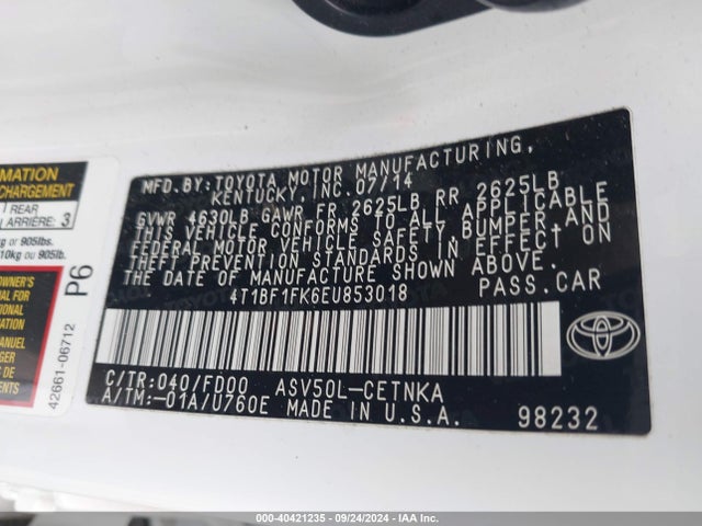 Toyota CAMRY LE 2014 4T1BF1FK6EU853018 Image 9