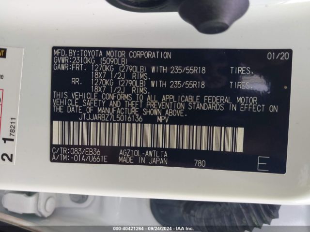 JTJJARBZ7L5016136 Lexus Nx 300 F Sport