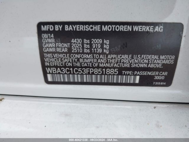 WBA3C1C53FP851885 BMW 328I