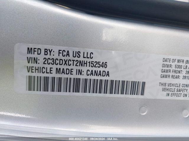 2C3CDXCT2NH152546 Dodge CHARGER R/T