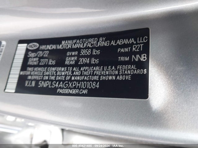 Hyundai ELANTRA SEL 2023 5NPLS4AGXPH101084 Image 9