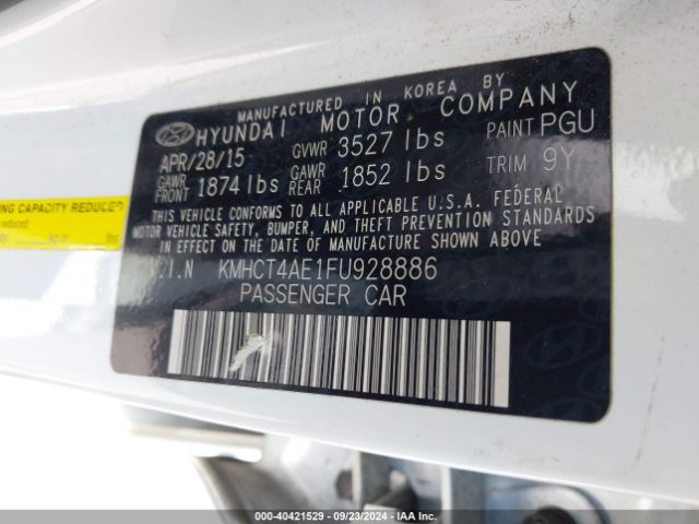 KMHCT4AE1FU928886 Hyundai ACCENT GLS