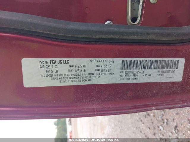 2C3CDXBG3JH265324 Dodge Charger Sxt Rwd