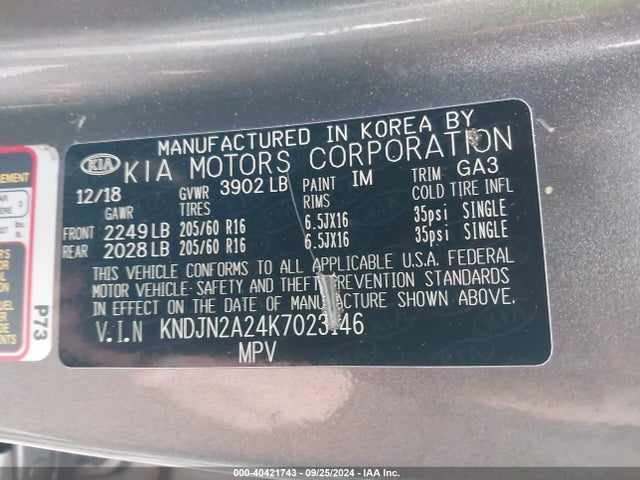 KIA Soul 2019 KNDJN2A24K7023146 Image 9