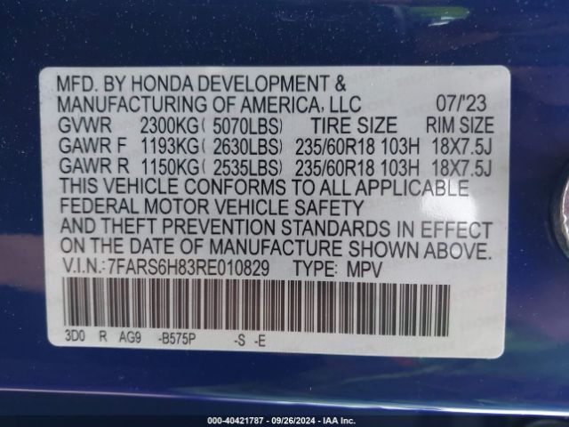 7FARS6H83RE010829 Honda Cr-v Hybrid Sport-l
