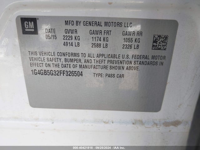 1G4GB5G32FF326504 Buick Lacrosse Leather