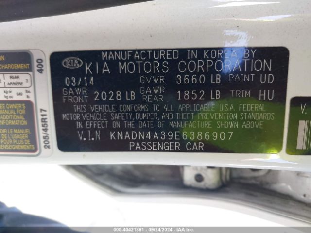 KNADN4A39E6386907 KIA Rio Sx