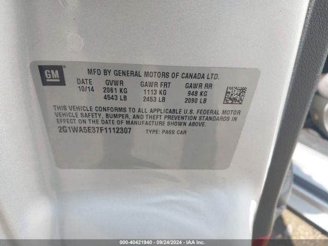 2G1WA5E37F1112307 Chevrolet Impala Limited Ls
