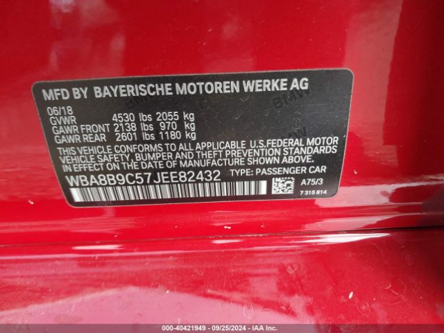 WBA8B9C57JEE82432 BMW 330I