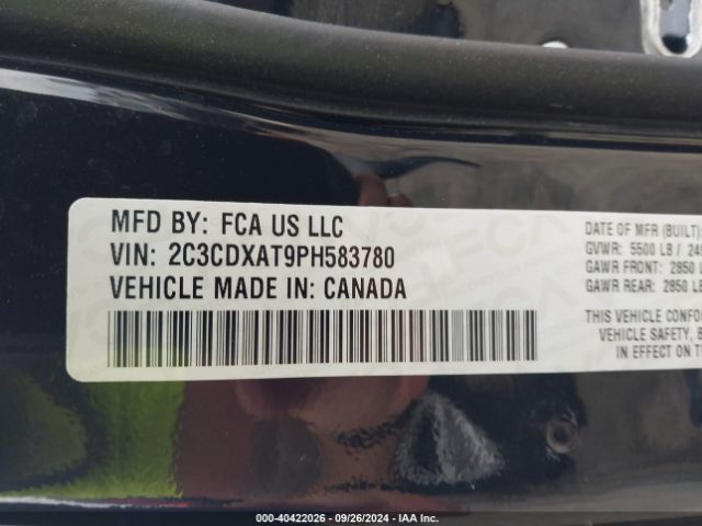 2C3CDXAT9PH583780 Dodge Charger Police Rwd
