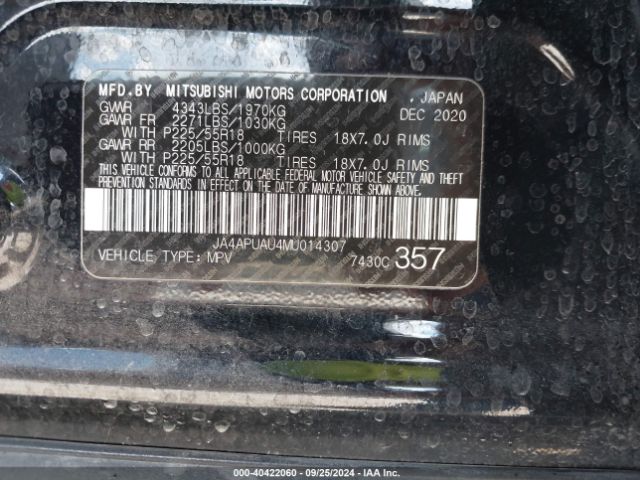 JA4APUAU4MU014307 Mitsubishi OUTLANDER SPORT