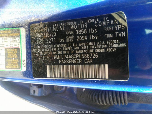 KMHLP4AG0PU586726 Hyundai Elantra Limited