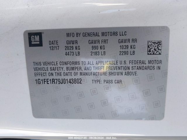 1G1FE1R79J0143802 Chevrolet Camaro 1ss