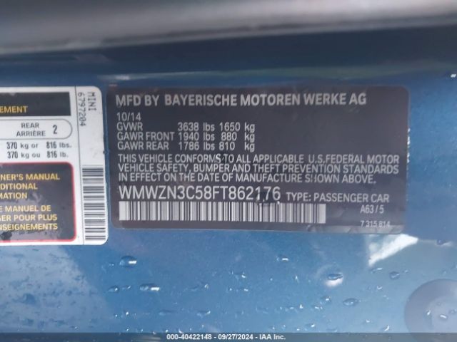 WMWZN3C58FT862176 Mini Convertible Cooper