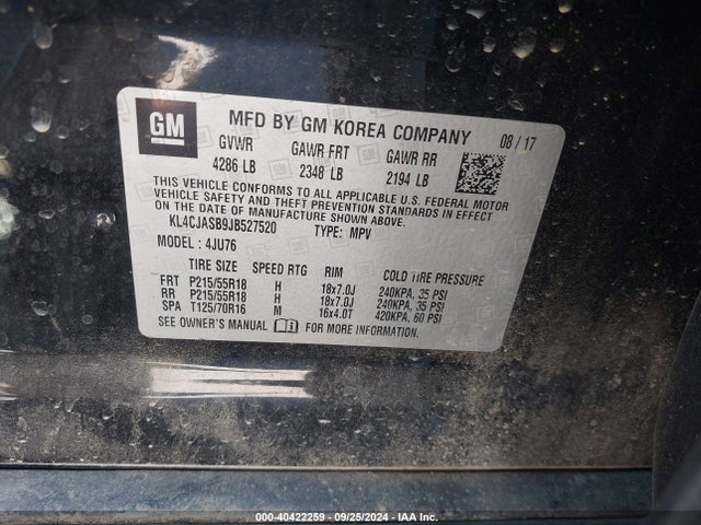 KL4CJASB9JB527520 Buick Encore Preferred
