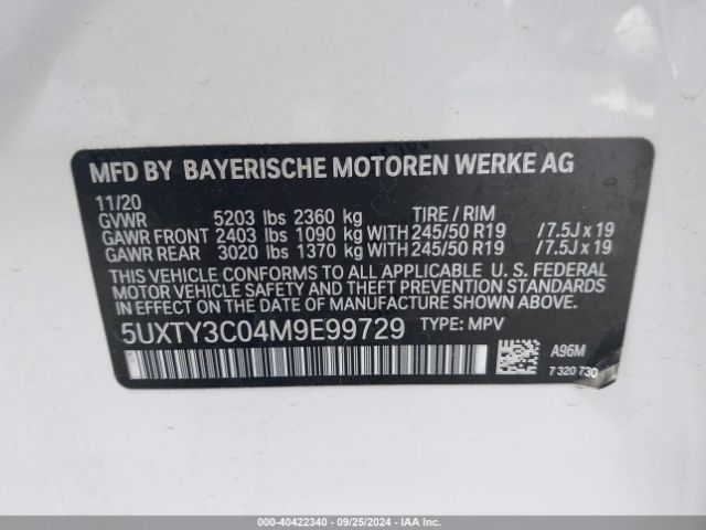 5UXTY3C04M9E99729 BMW X3 Sdrive30i