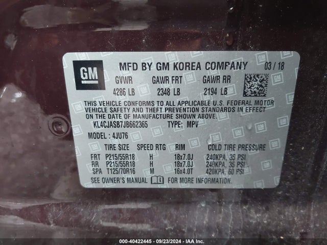 Buick Encore Preferred 2018 KL4CJASB7JB662365 Image 9