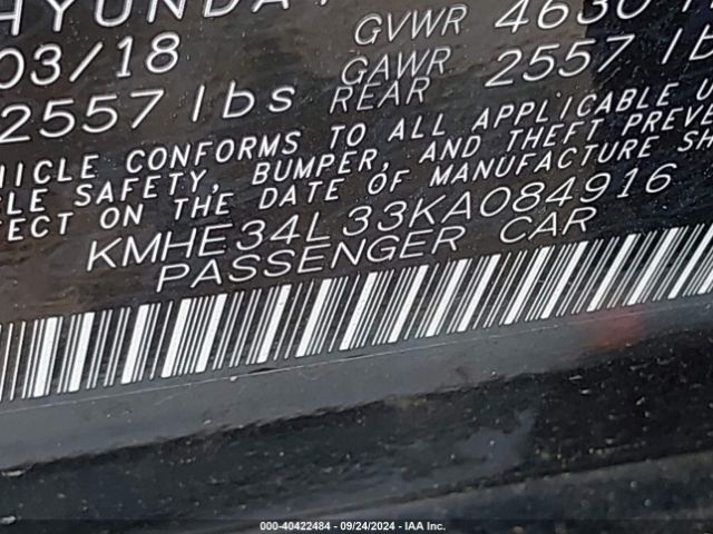 KMHE34L33KA084916 Hyundai Sonata Hybrid Limited