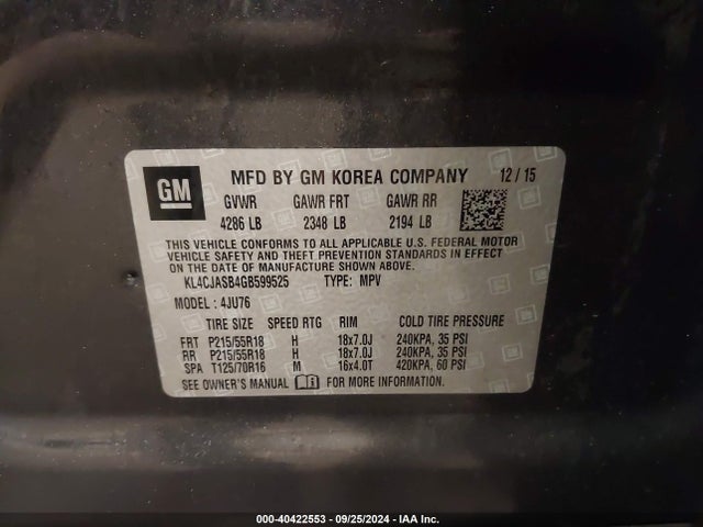 Buick Encore 2016 KL4CJASB4GB599525 Image 9