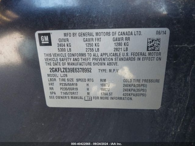2GKFLZE39E6378992 GMC Terrain Denali