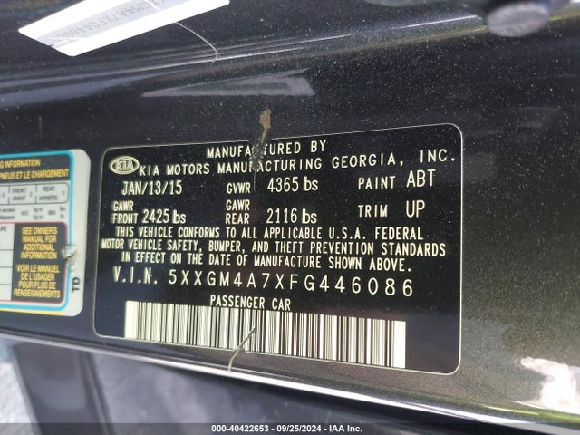 5XXGM4A7XFG446086 KIA Optima
